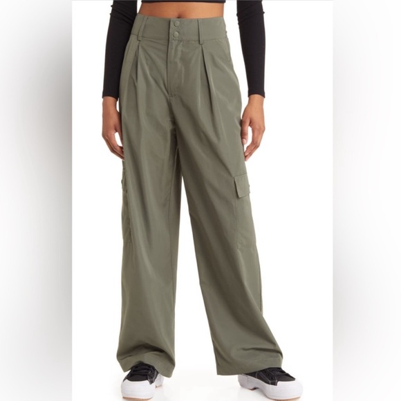 BP. Wide Leg Satin Cargo Pants - Picture 1 of 10
